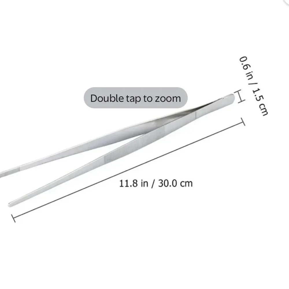 STAINLESS STEEL FOOD TWEEZERS